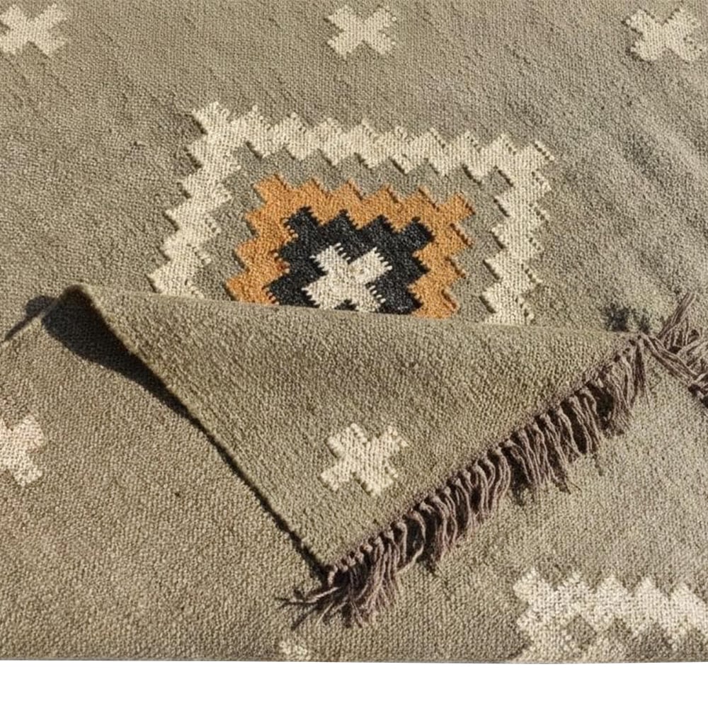 Multicolor Jute Vintage Handcrafted Dhurrie For Home